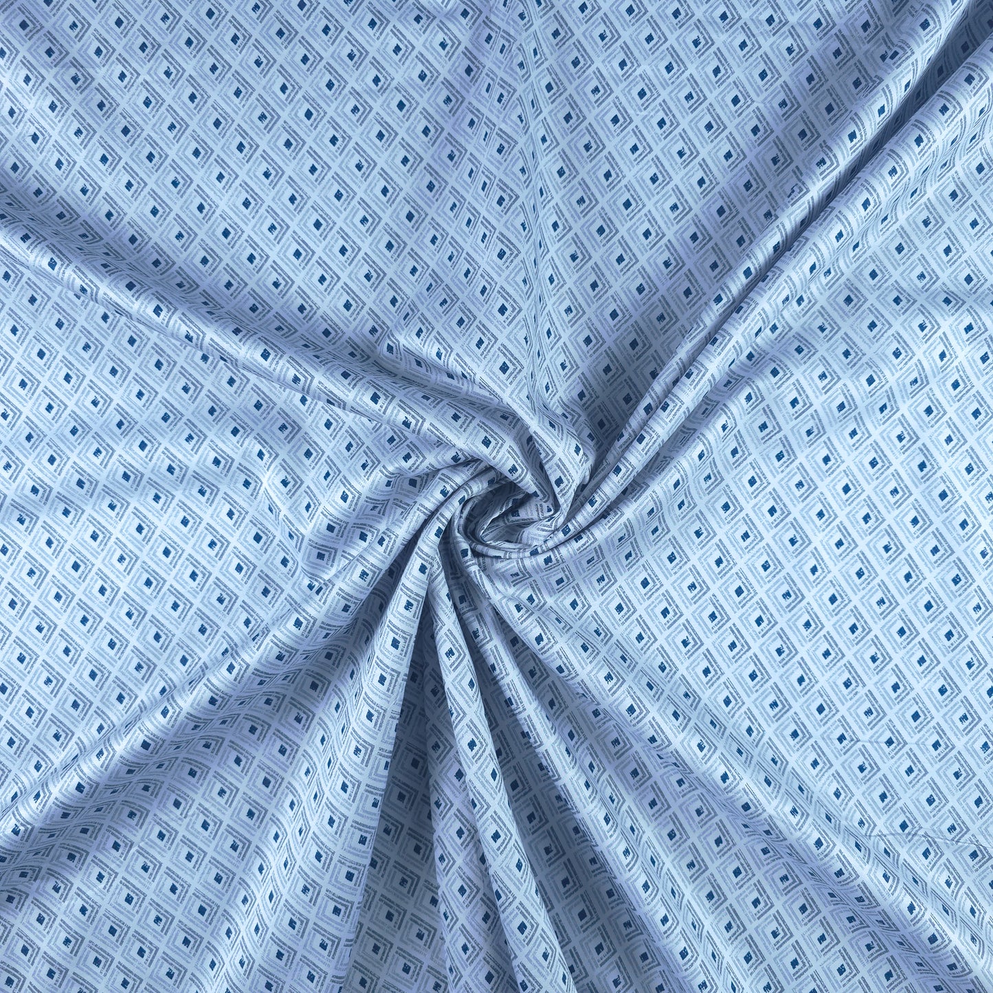 Elegant Geometric Diamond Satin Fabric