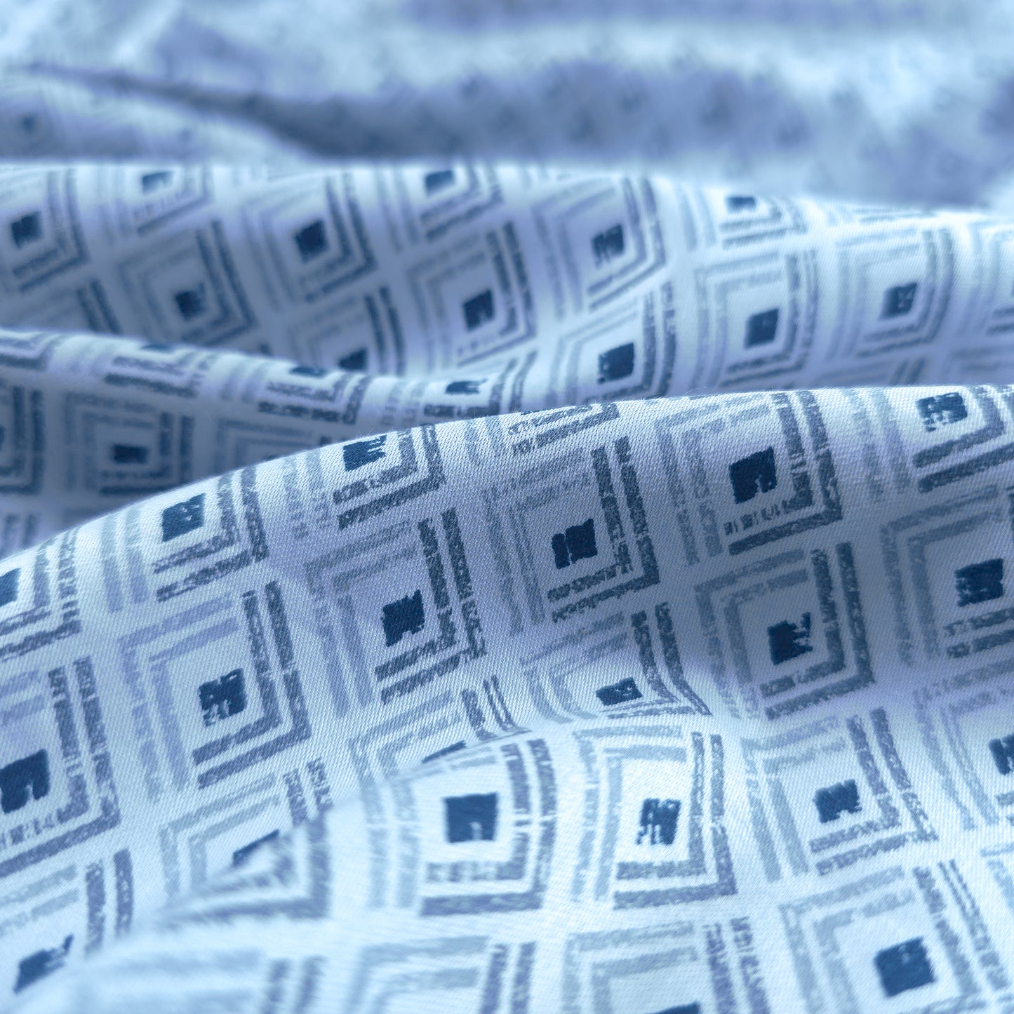 Elegant Geometric Diamond Satin Fabric