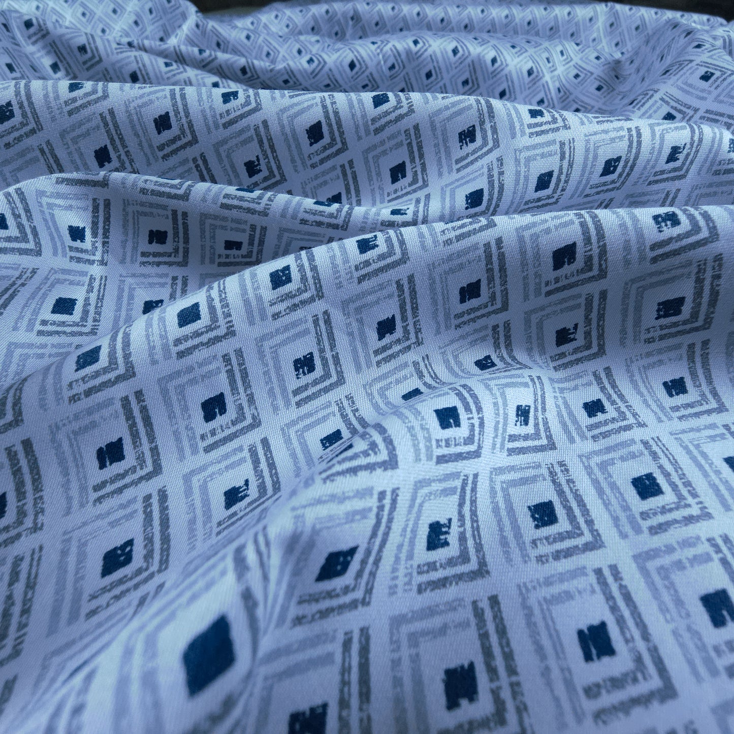 Elegant Geometric Diamond Satin Fabric