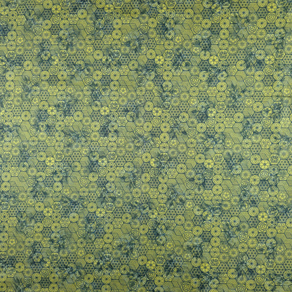 Luxury Hexagon Garden Satin Fabric