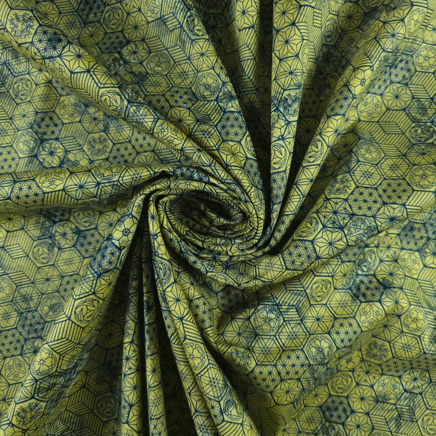 Luxury Hexagon Garden Satin Fabric