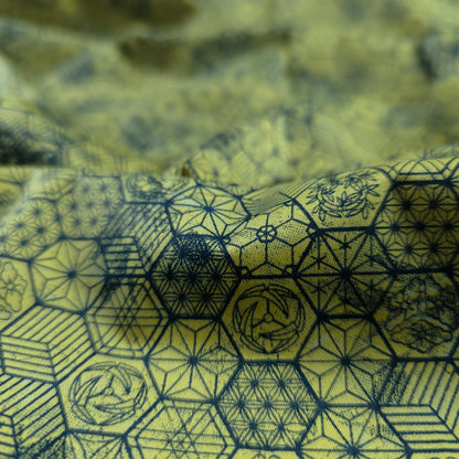 Luxury Hexagon Garden Satin Fabric