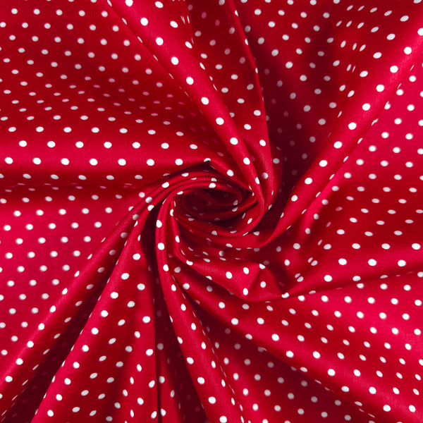 Classic Polka Dot Printed Satin Fabric