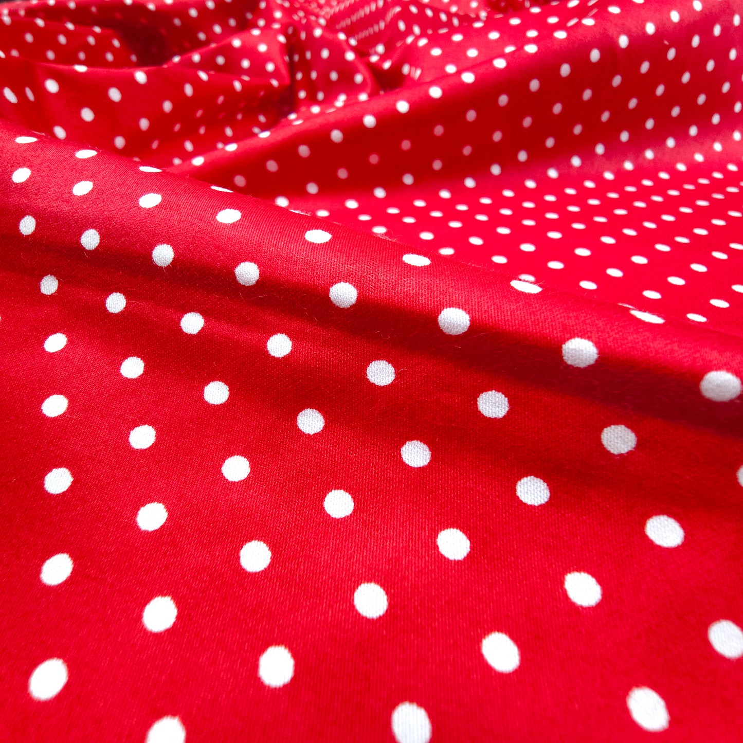 Classic Polka Dot Printed Satin Fabric