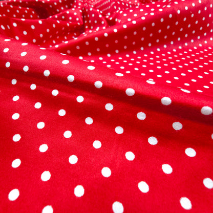 Classic Polka Dot Printed Satin Fabric