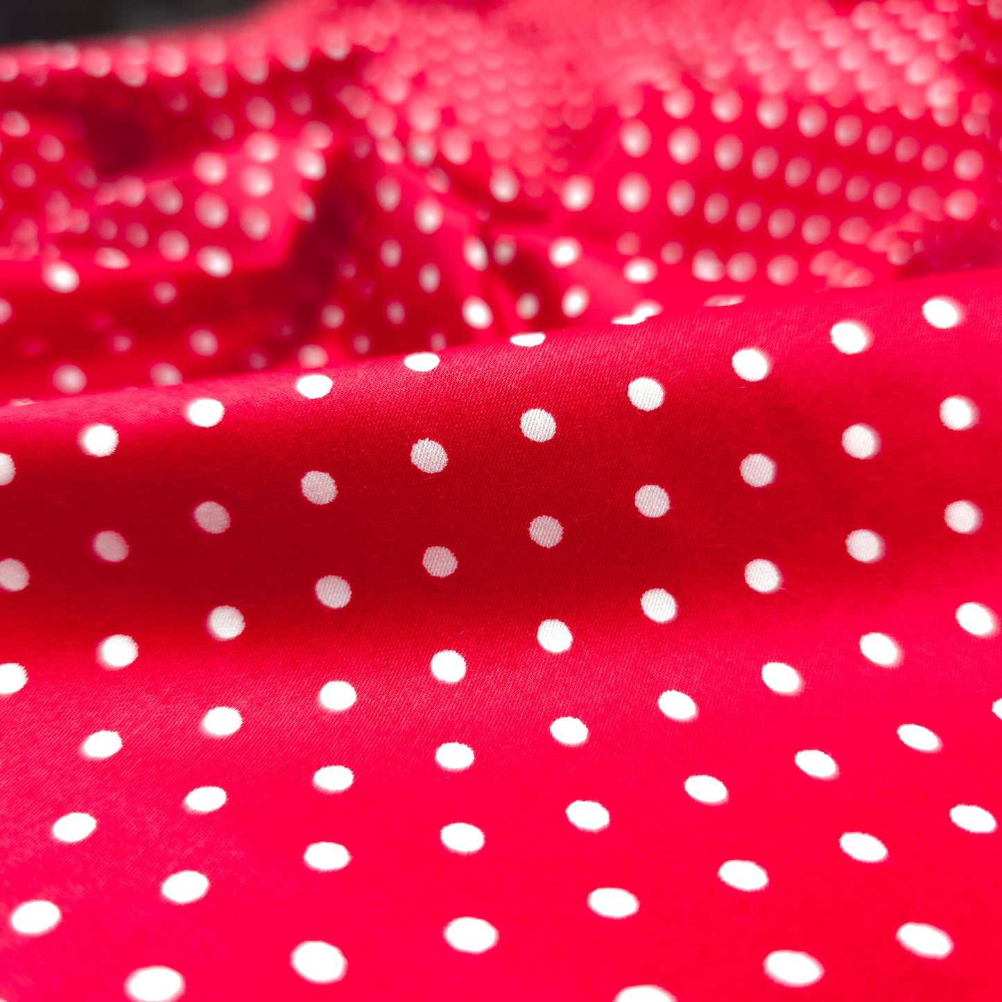 Classic Polka Dot Printed Satin Fabric