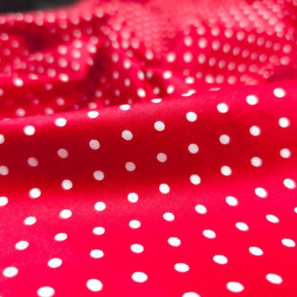 Classic Polka Dot Printed Satin Fabric