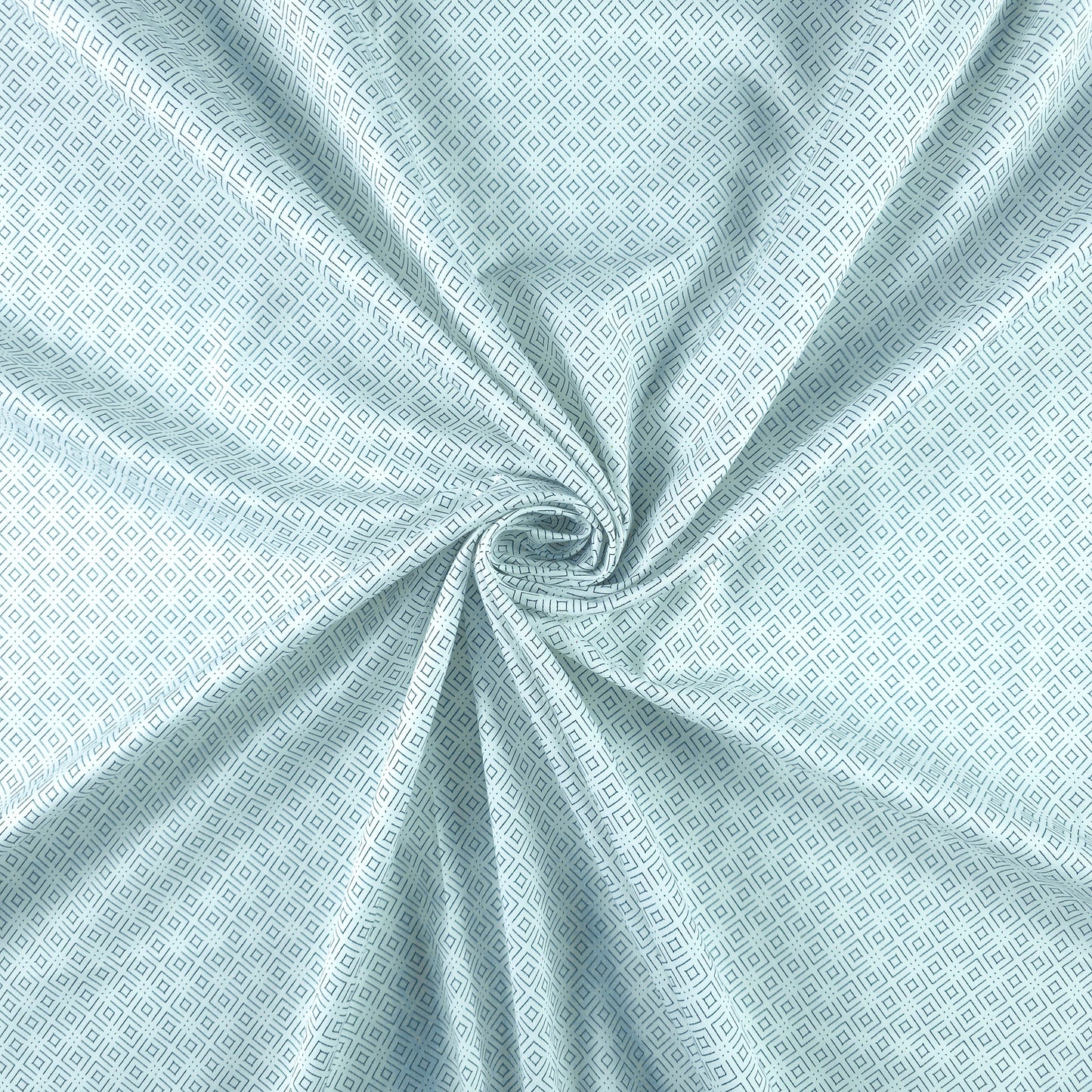 Elegant Fine Geometric Printed Satin Fabric