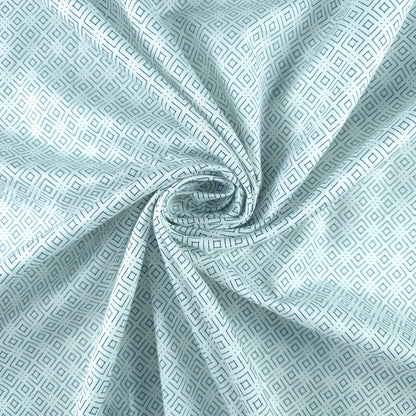 Elegant Fine Geometric Printed Satin Fabric