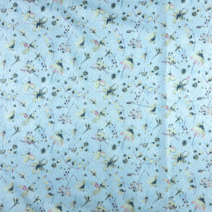 Delicate Meadow Floral Printed Satin Fabric