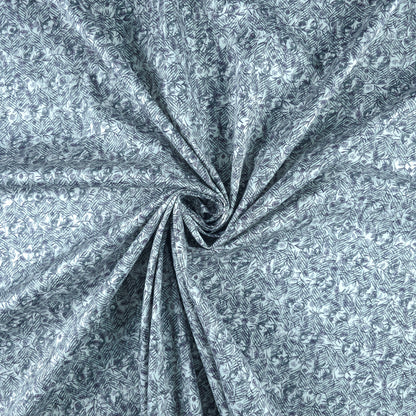Vintage Botanical Sketch Printed Satin Fabric