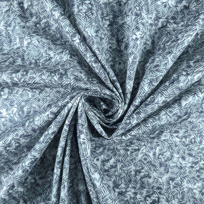 Vintage Botanical Sketch Printed Satin Fabric