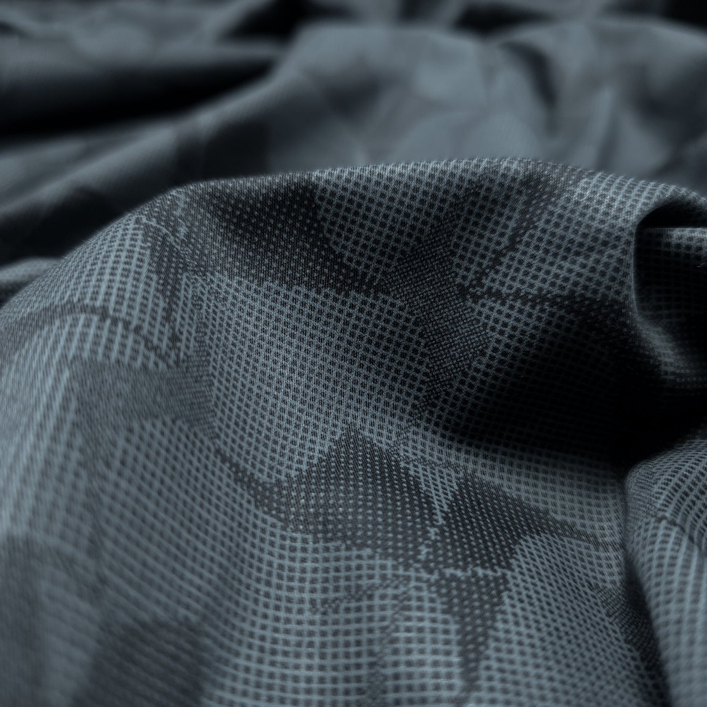 Midnight Abstract Texture Satin Fabric