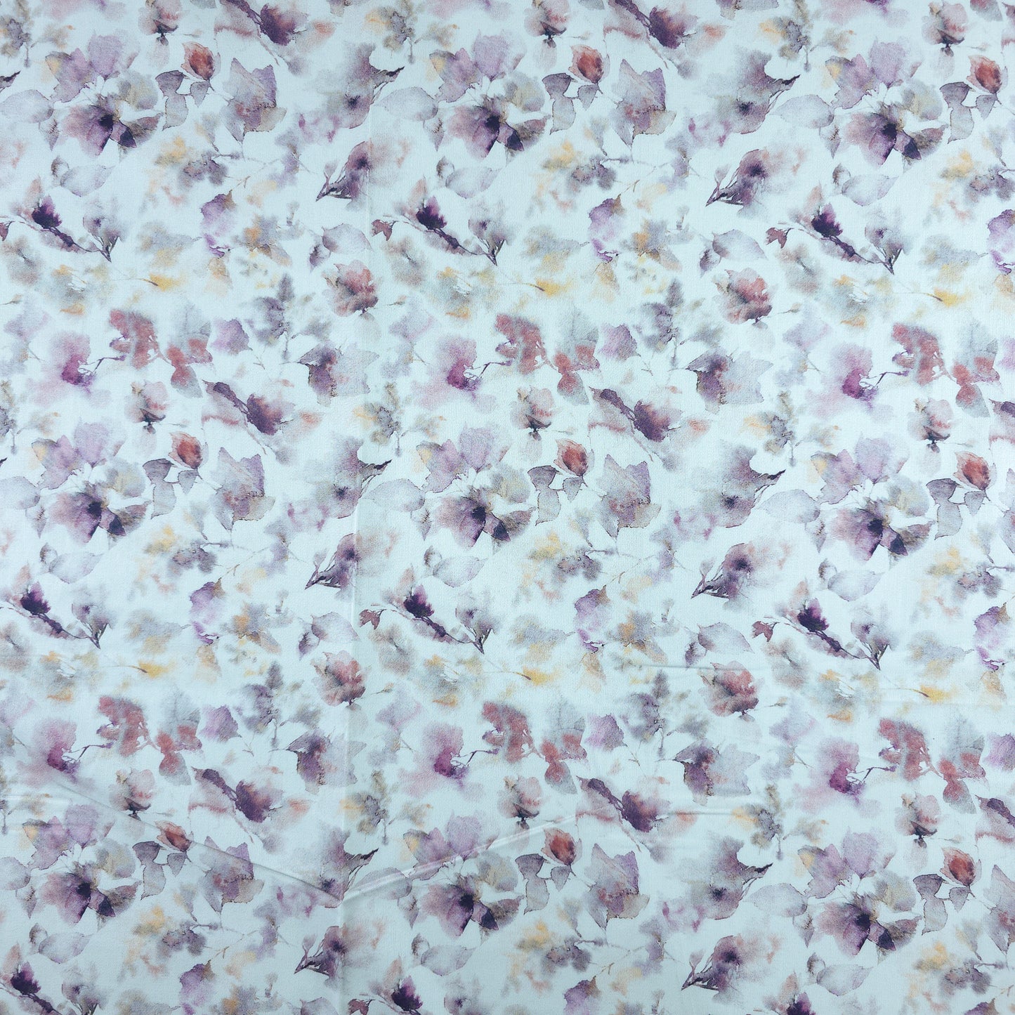 Watercolor Floral Printed Satin Fabric