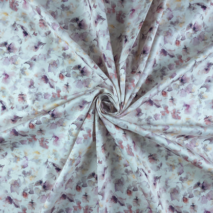 Watercolor Floral Printed Satin Fabric