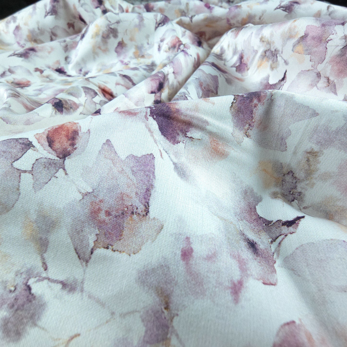 Watercolor Floral Printed Satin Fabric