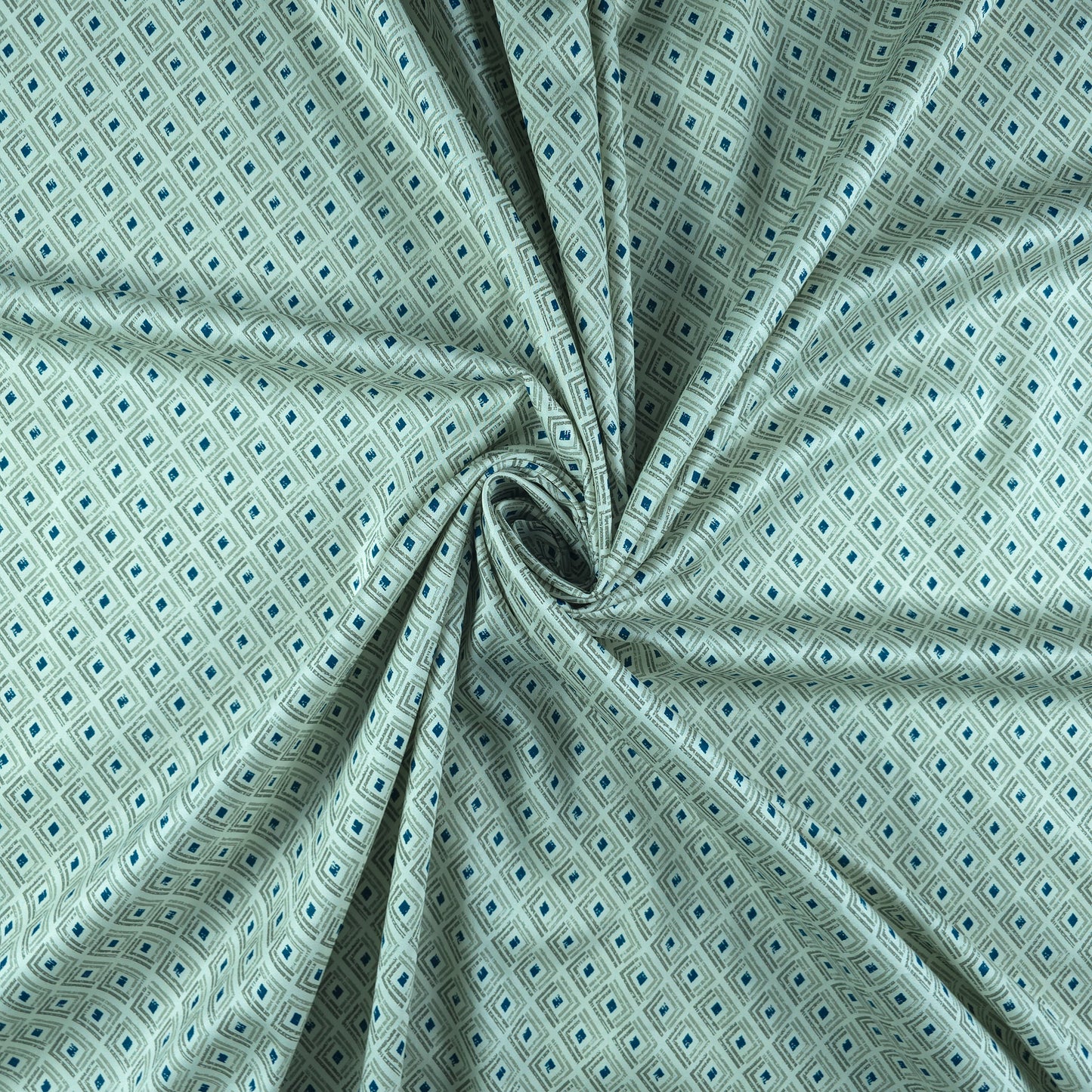 Elegant Geometric Diamond Satin Fabric