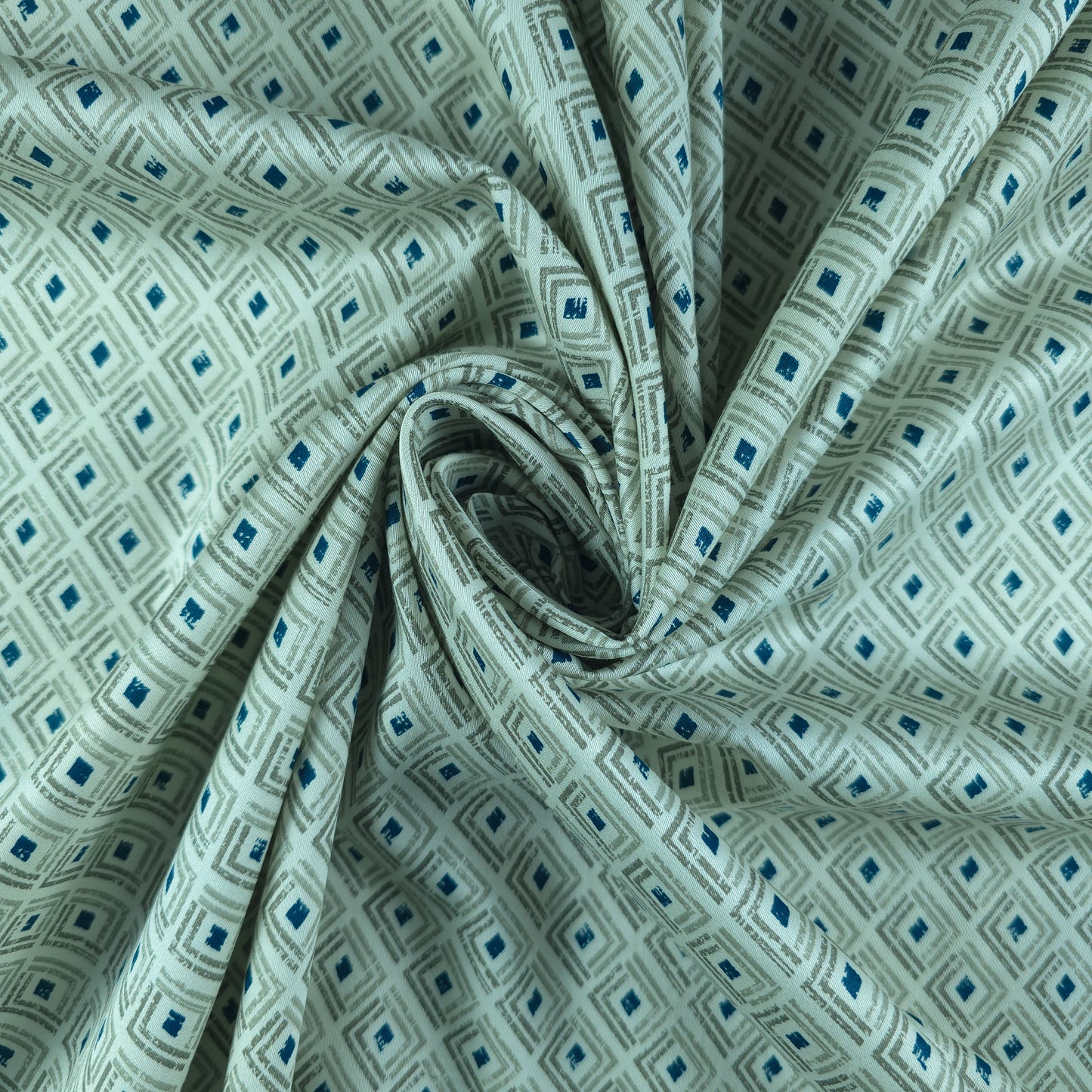 Elegant Geometric Diamond Satin Fabric