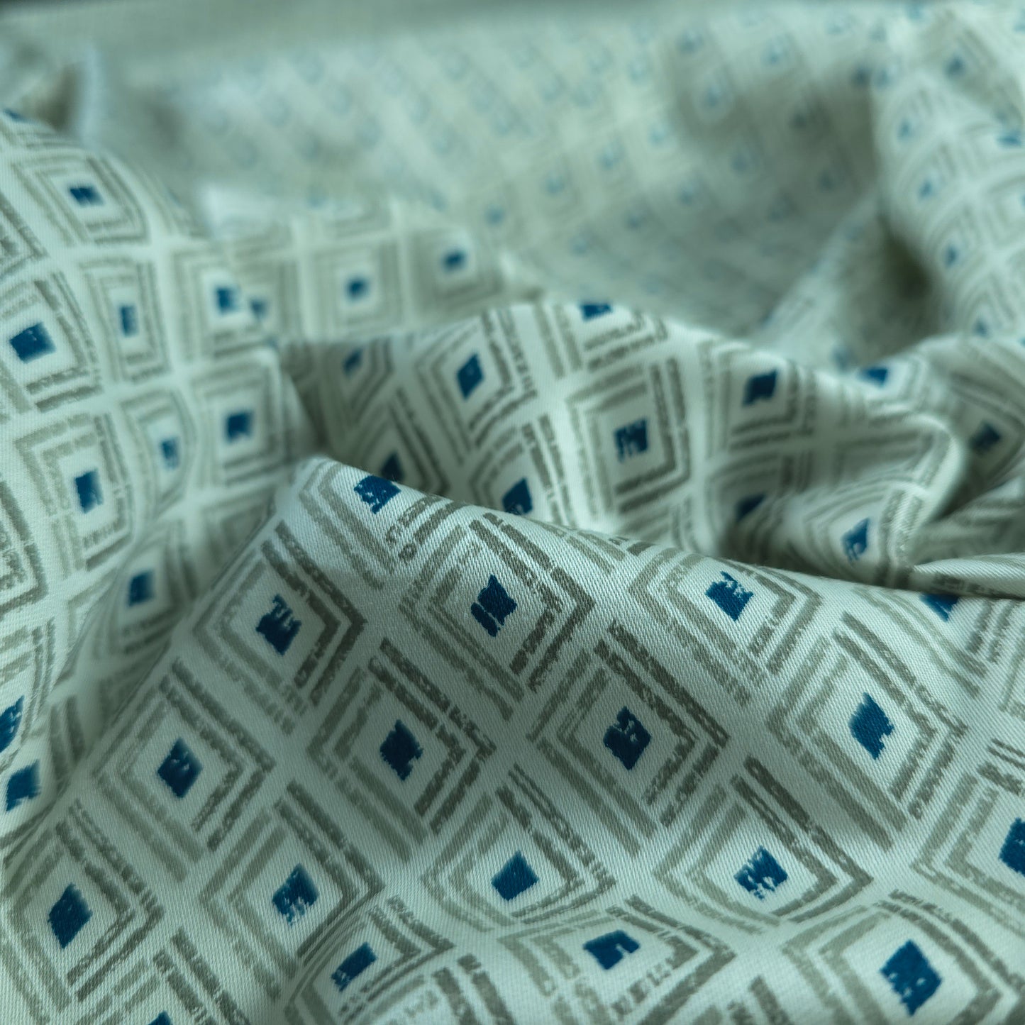 Elegant Geometric Diamond Satin Fabric