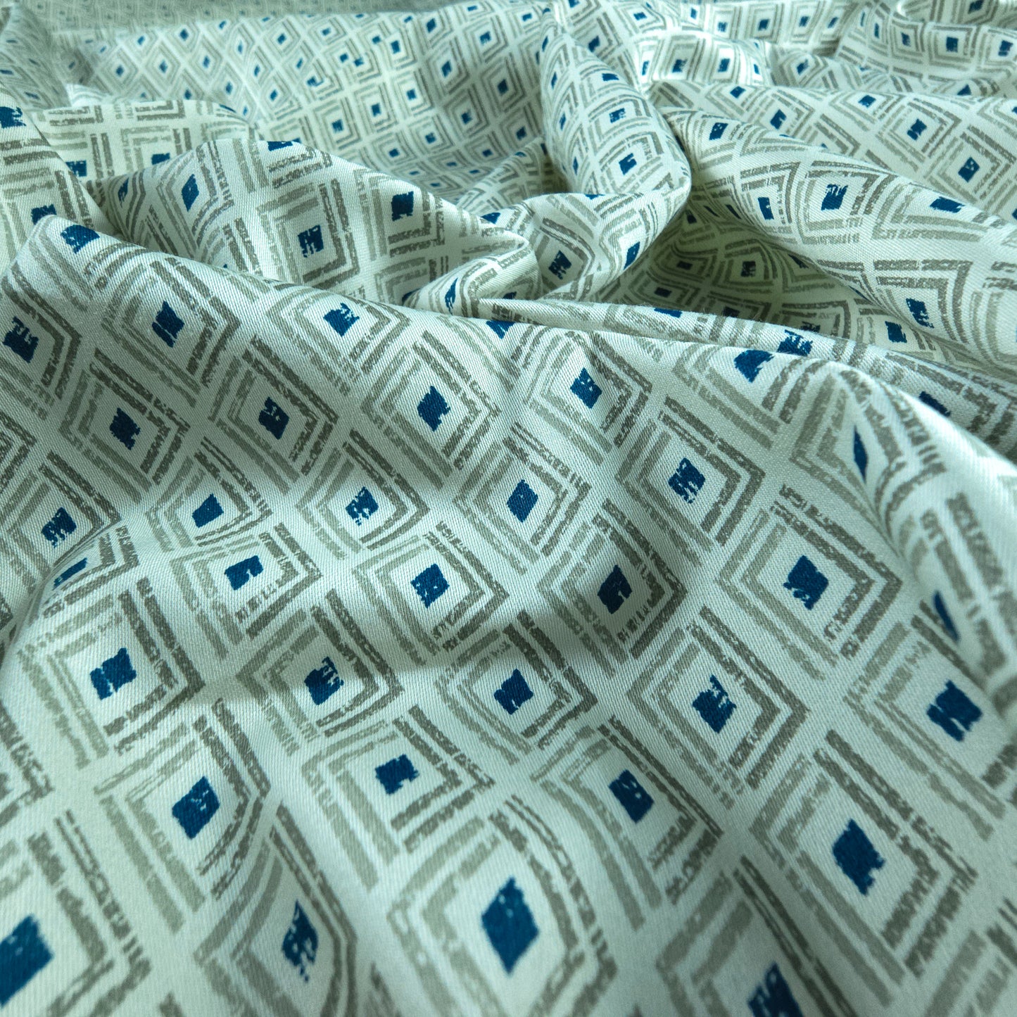 Elegant Geometric Diamond Satin Fabric