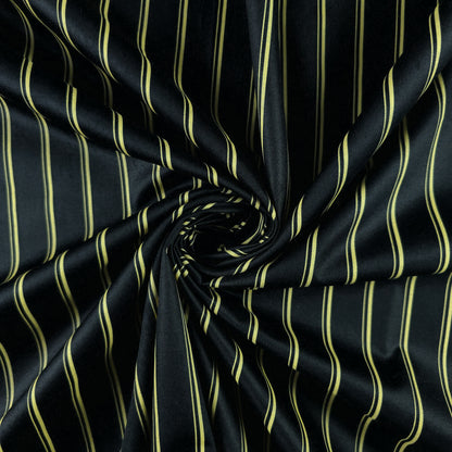 Imperial Linear Stripe Printed Satin Fabric