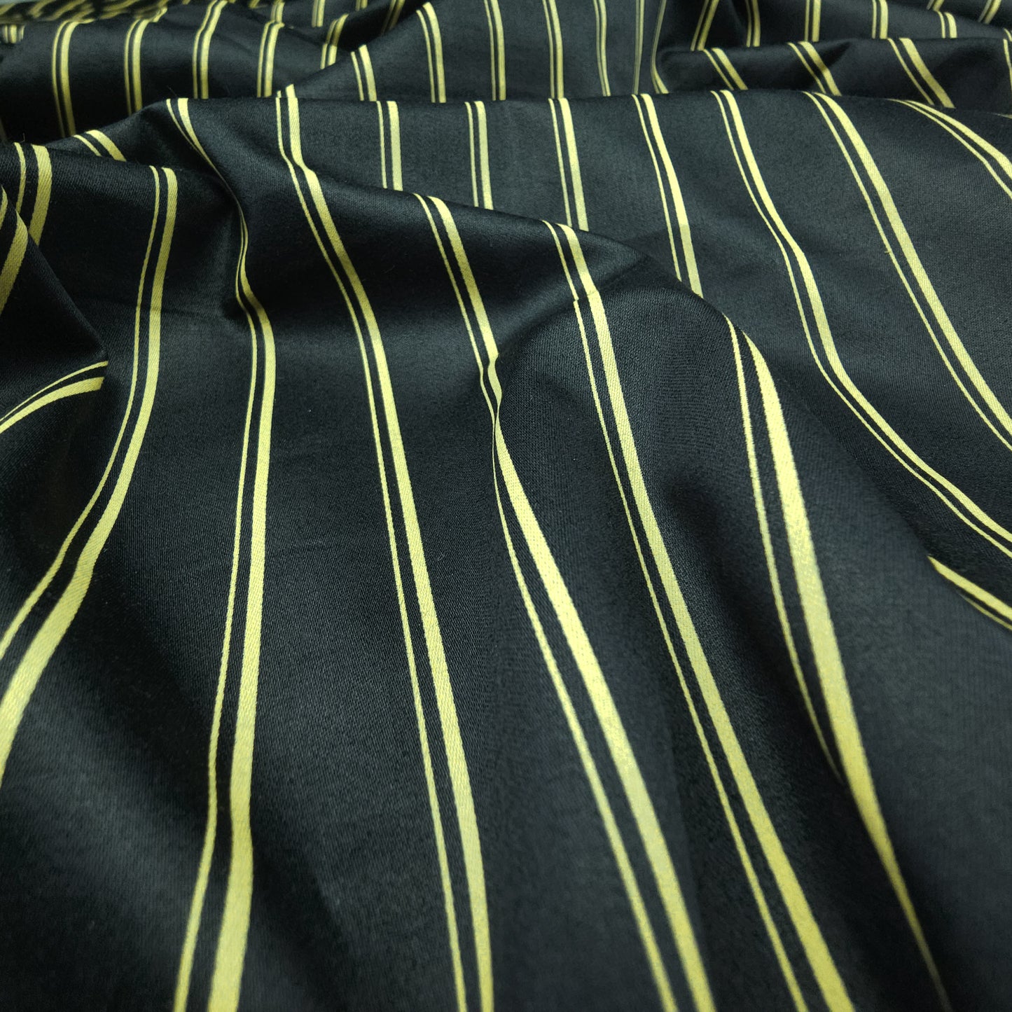 Imperial Linear Stripe Printed Satin Fabric