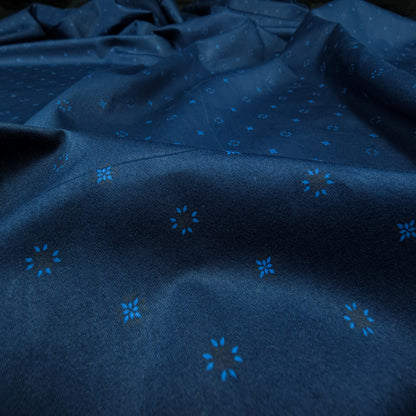 Midnight Micro Motif Satin Fabric