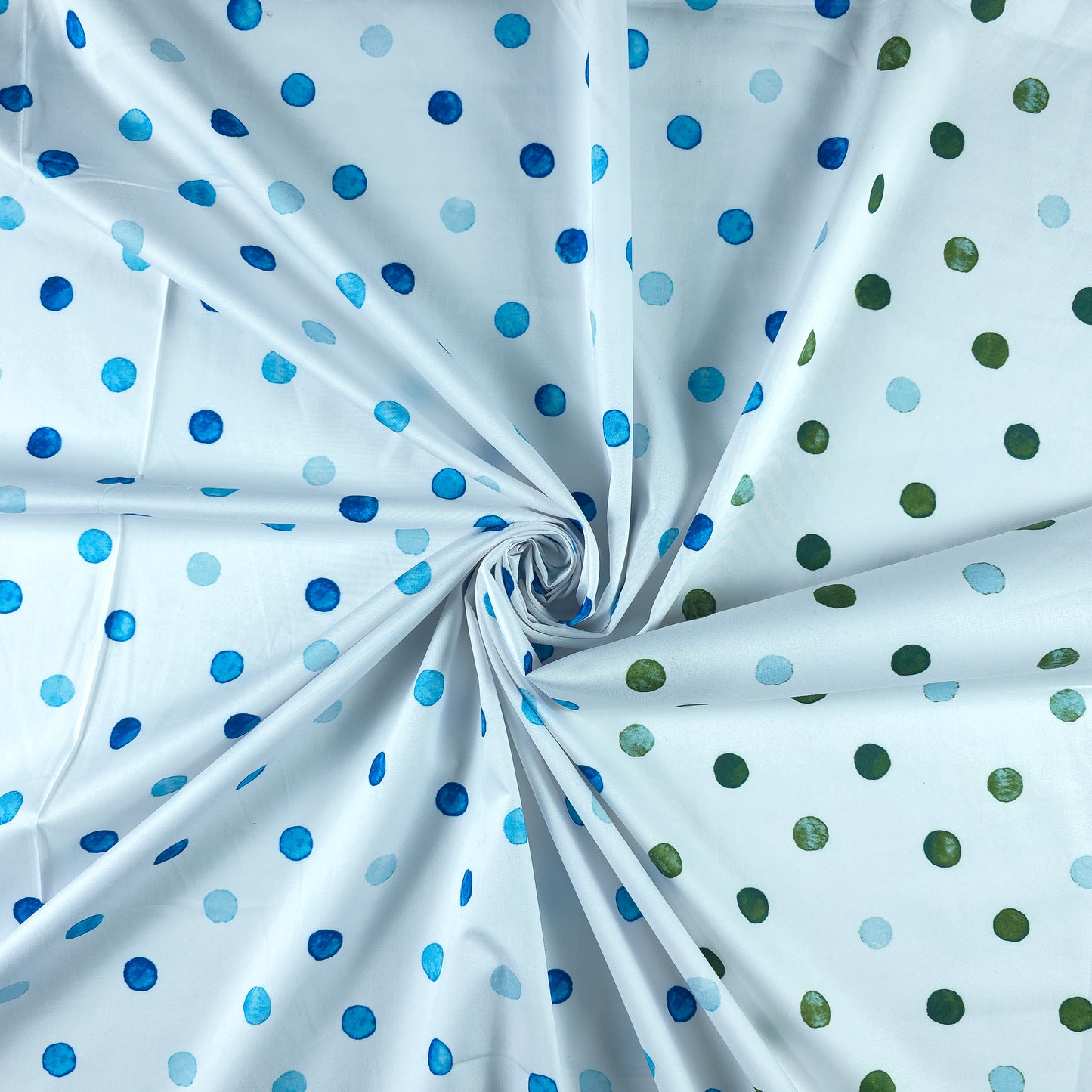 Multicolor Polka Dot Satin Fabric