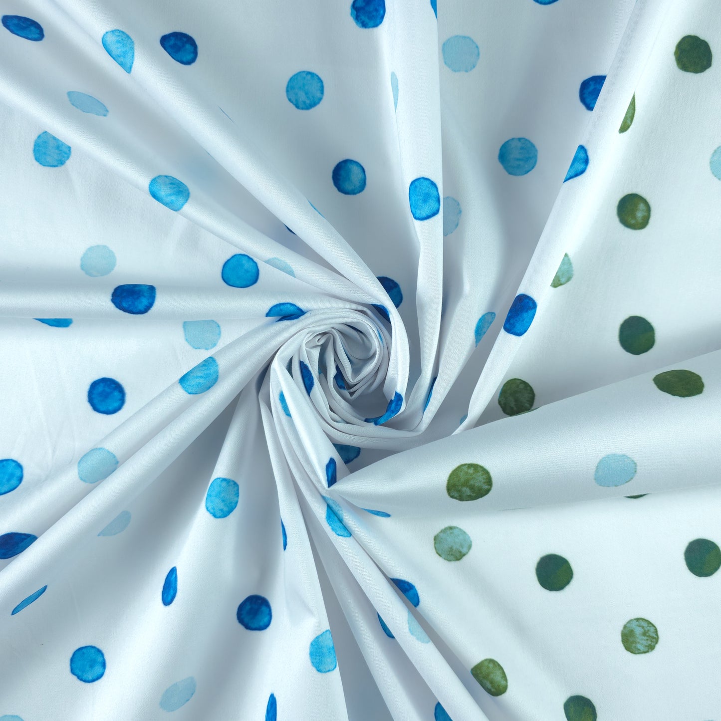 Multicolor Polka Dot Satin Fabric