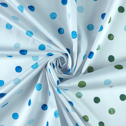 Multicolor Polka Dot Satin Fabric