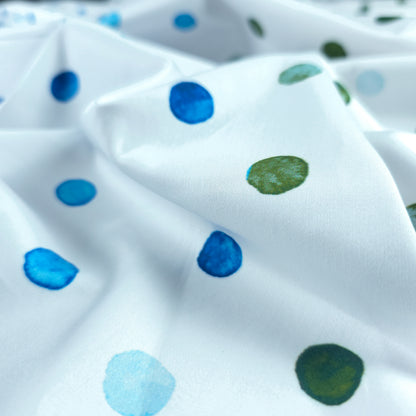Multicolor Polka Dot Satin Fabric