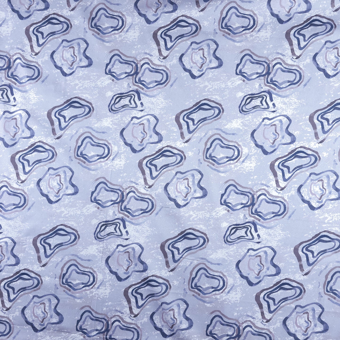 Abstract Organic Contour Printed Satin Fabric