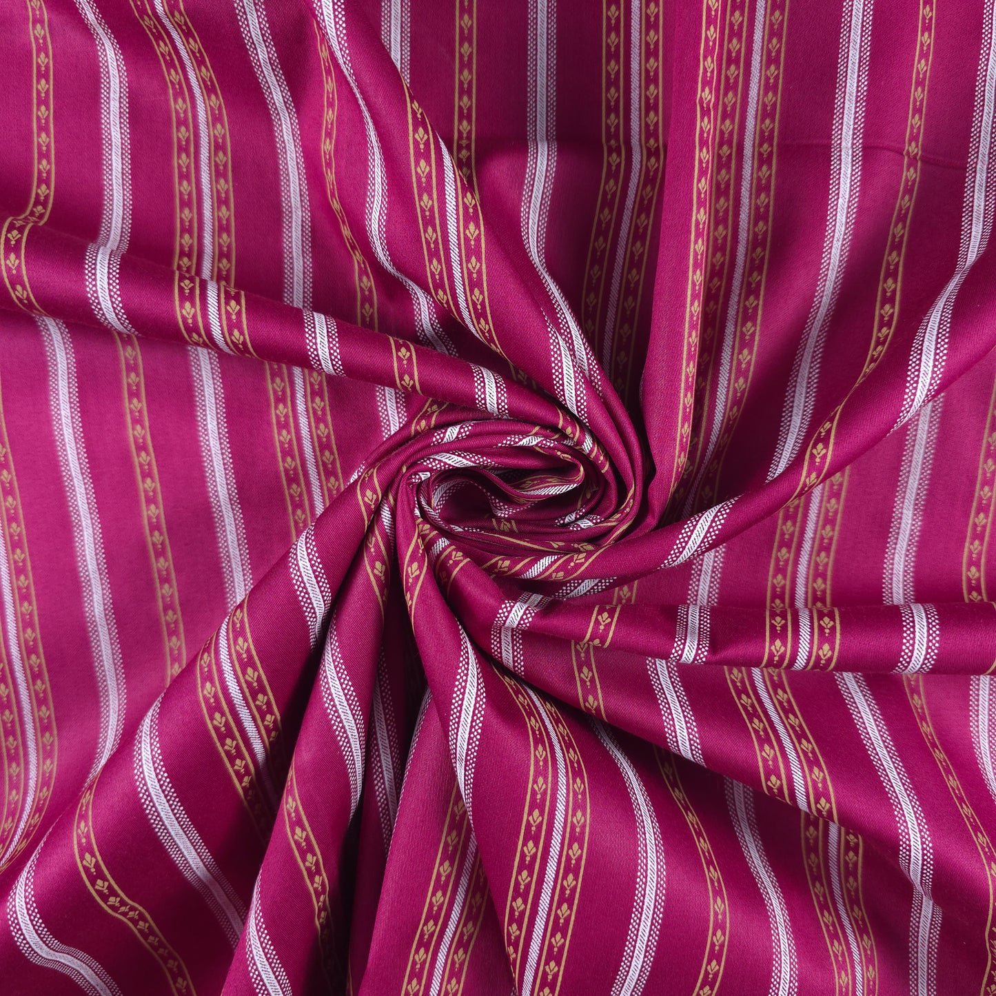 Royal Heritage Stripe Printed Satin Fabric