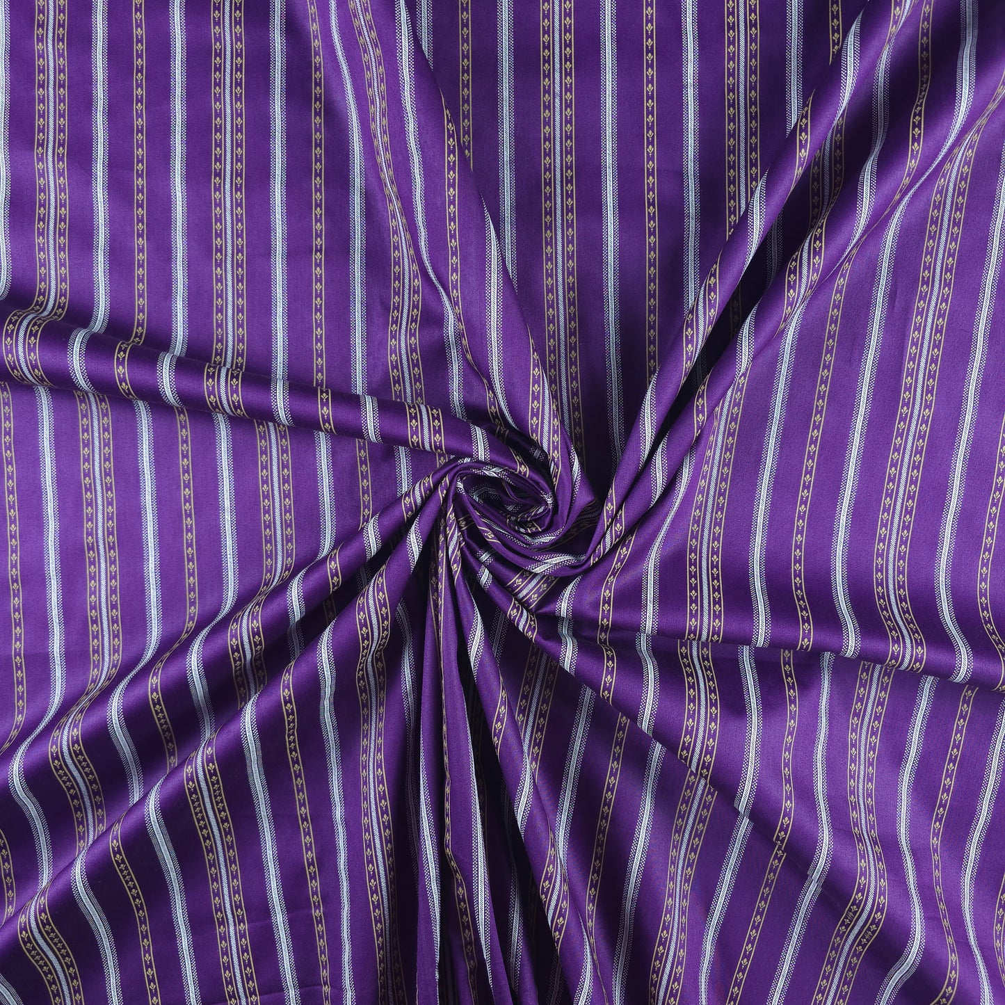 Royal Heritage Stripe Printed Satin Fabric