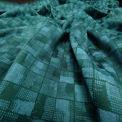 Luxury Textured Grid Printed Satin Fabric