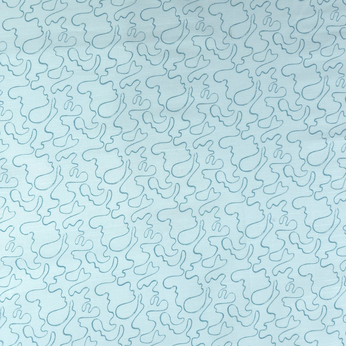 Abstract Flow Line Printed Cotton Slub Fabric