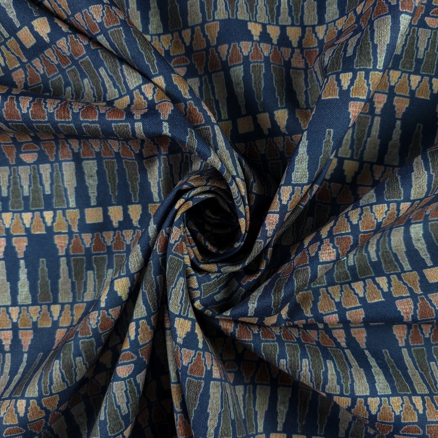 Tribal Rhythm Geometric Stripe Magic Slub Fabric