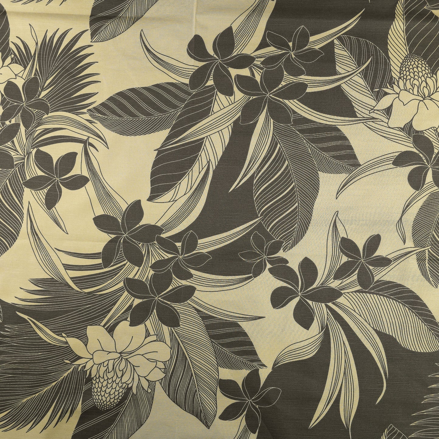 Tropical Botanical Bloom Cotton Slub Fabric