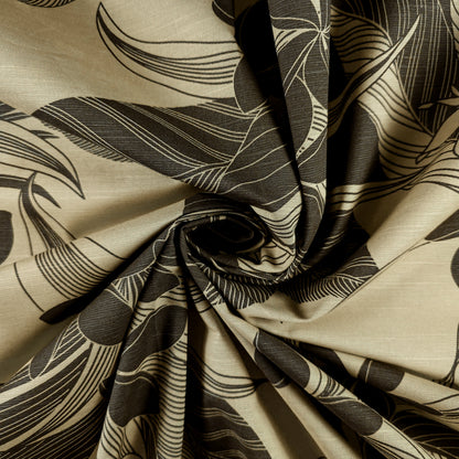 Tropical Botanical Bloom Cotton Slub Fabric