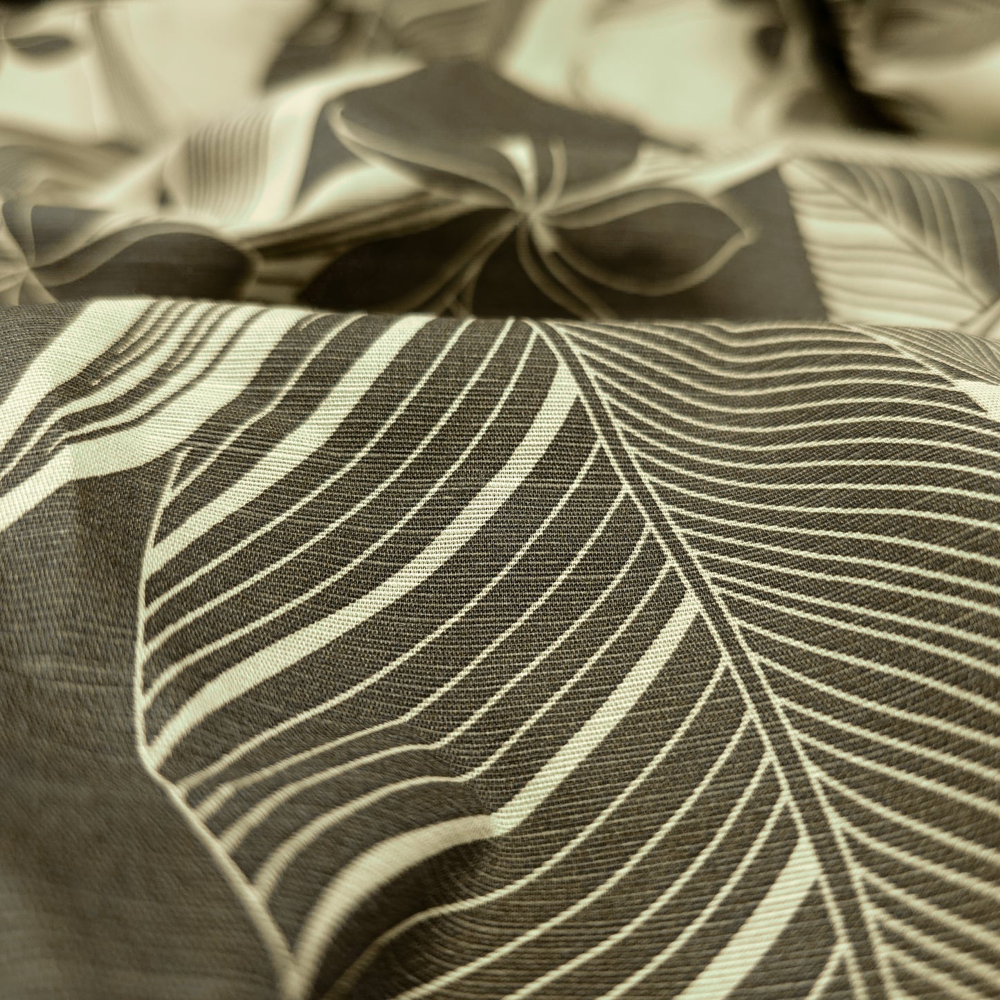 Tropical Botanical Bloom Cotton Slub Fabric
