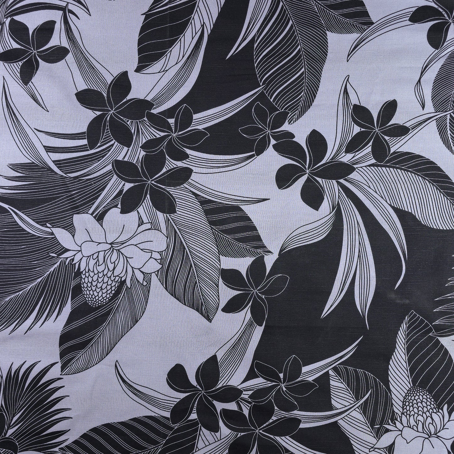 Tropical Botanical Bloom Cotton Slub Fabric