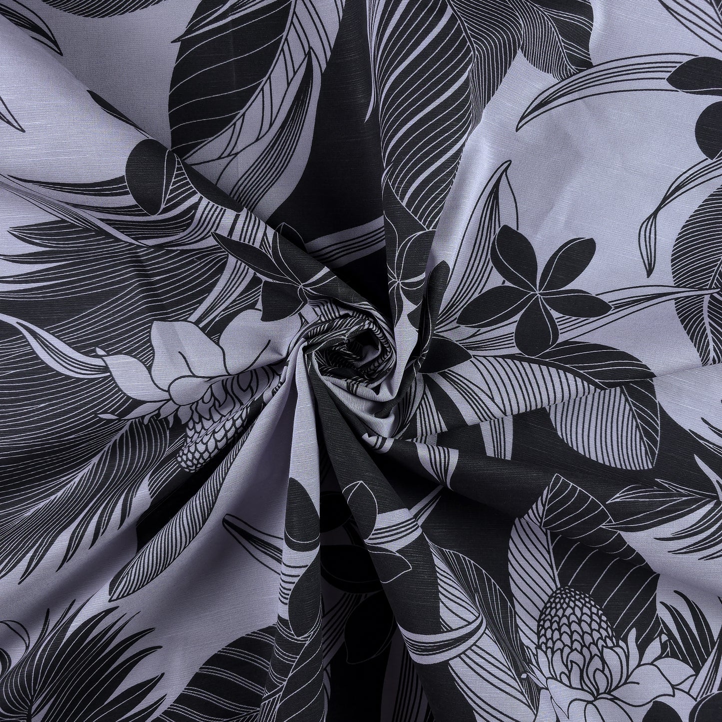 Tropical Botanical Bloom Cotton Slub Fabric