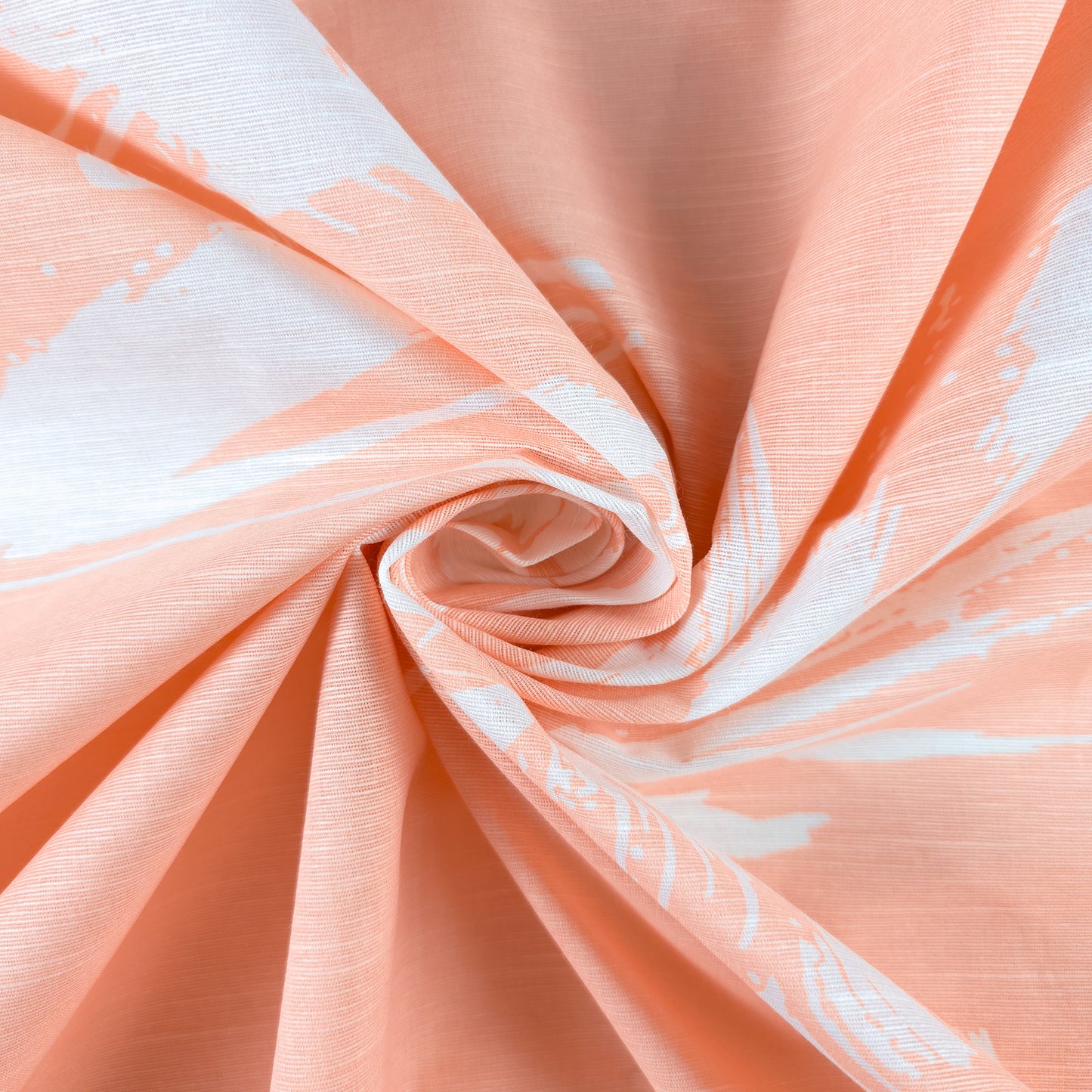Abstract Brush Stroke Cotton Slub Fabric
