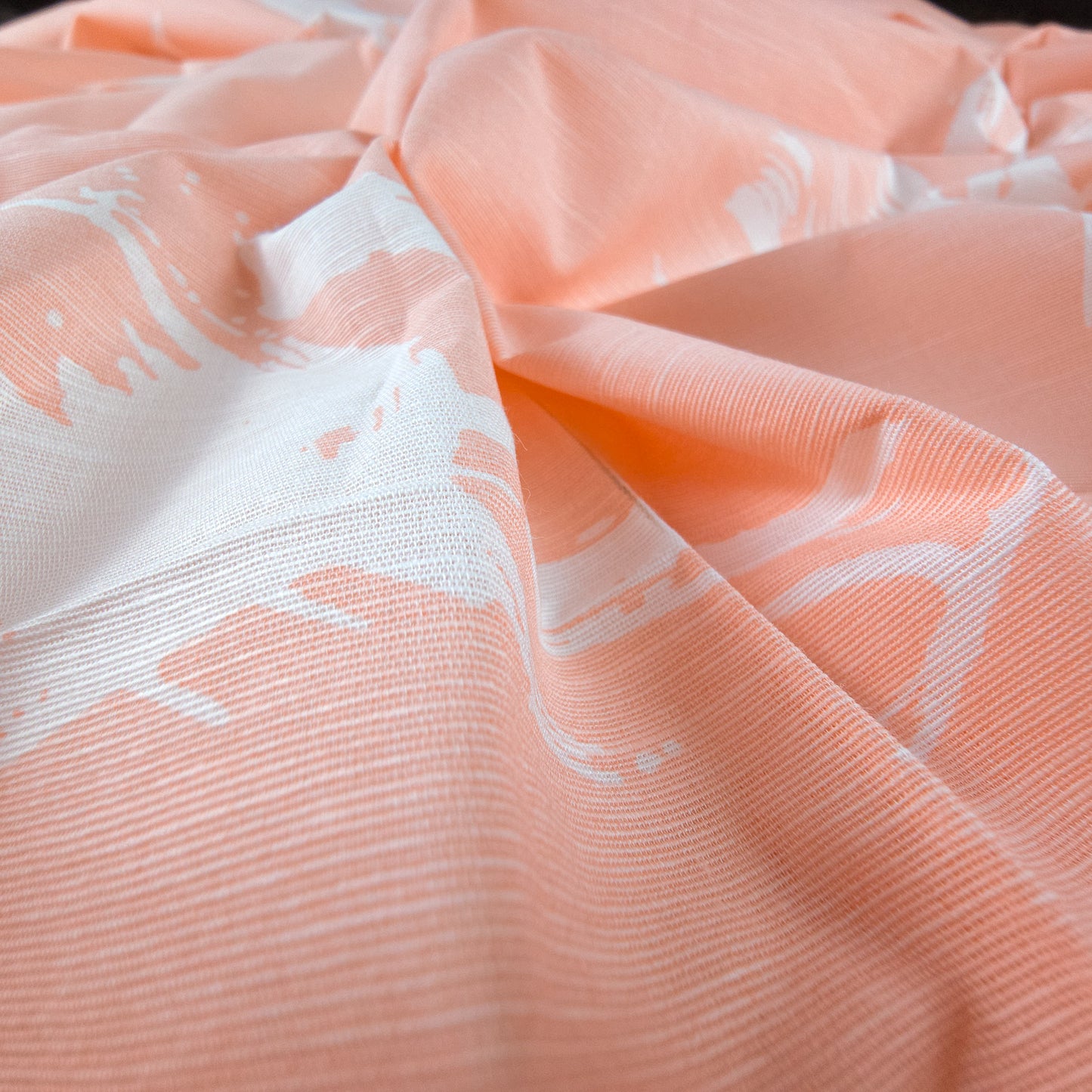 Abstract Brush Stroke Cotton Slub Fabric