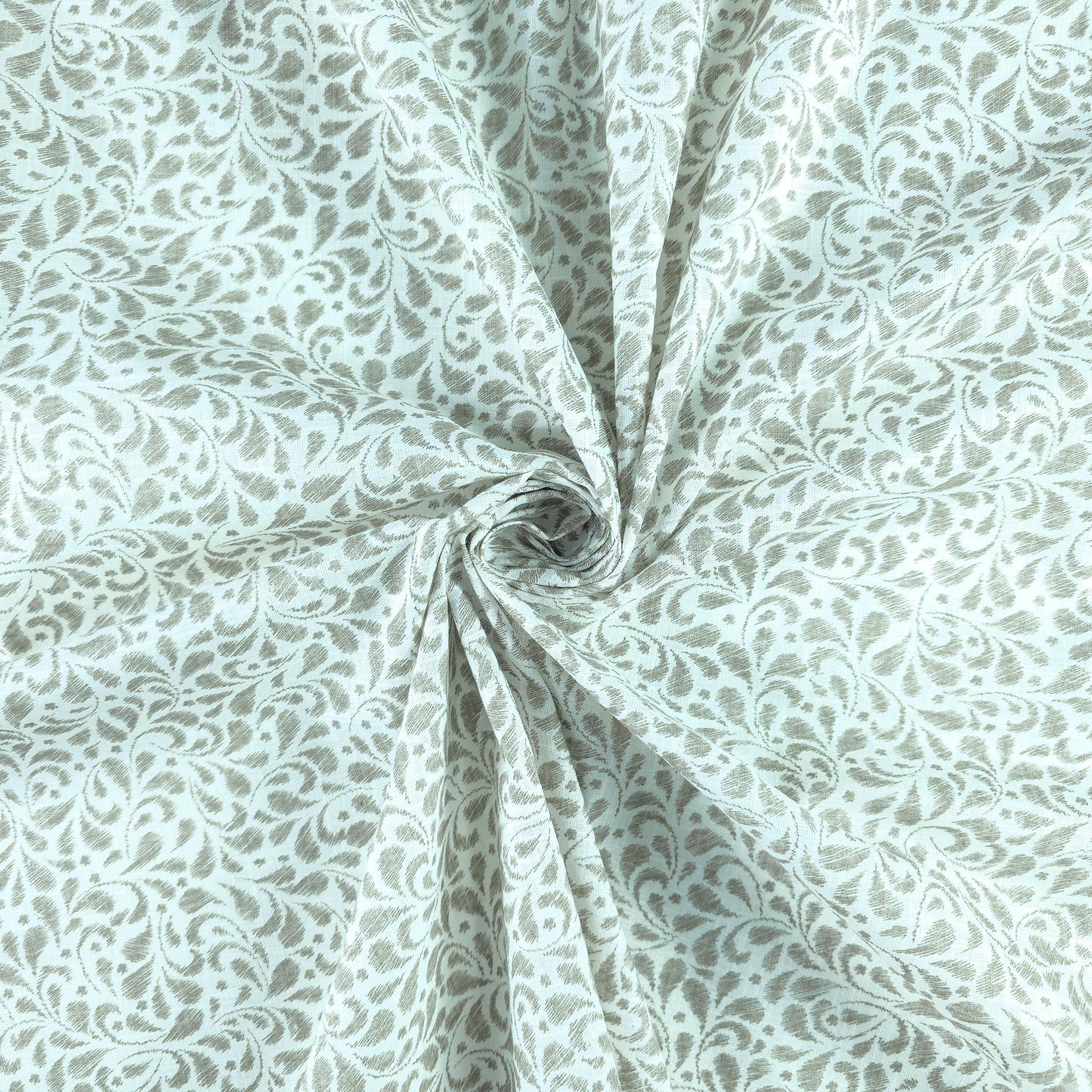 Subtle Vine Buta Cotton Slub Fabric