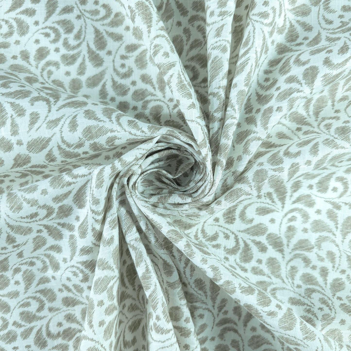 Subtle Vine Buta Cotton Slub Fabric