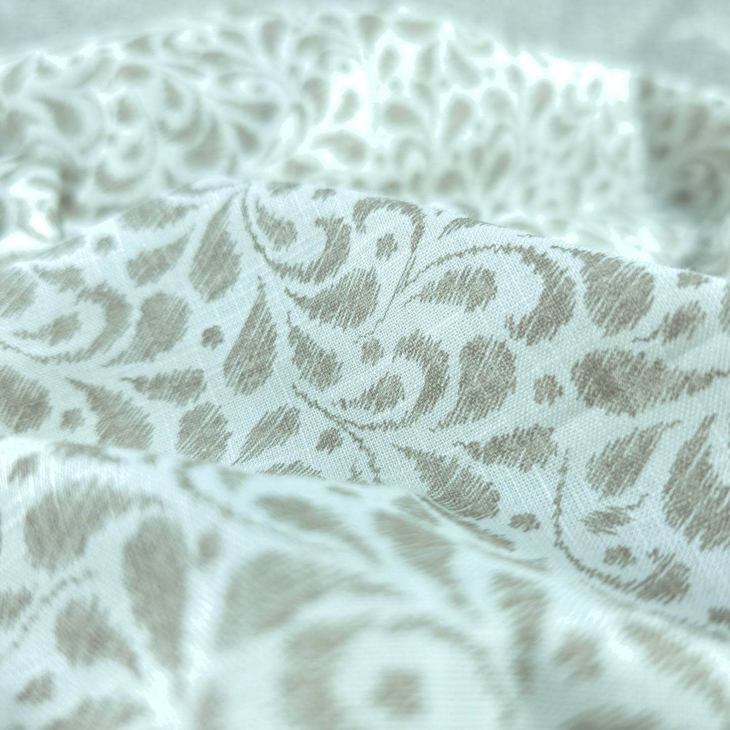 Subtle Vine Buta Cotton Slub Fabric