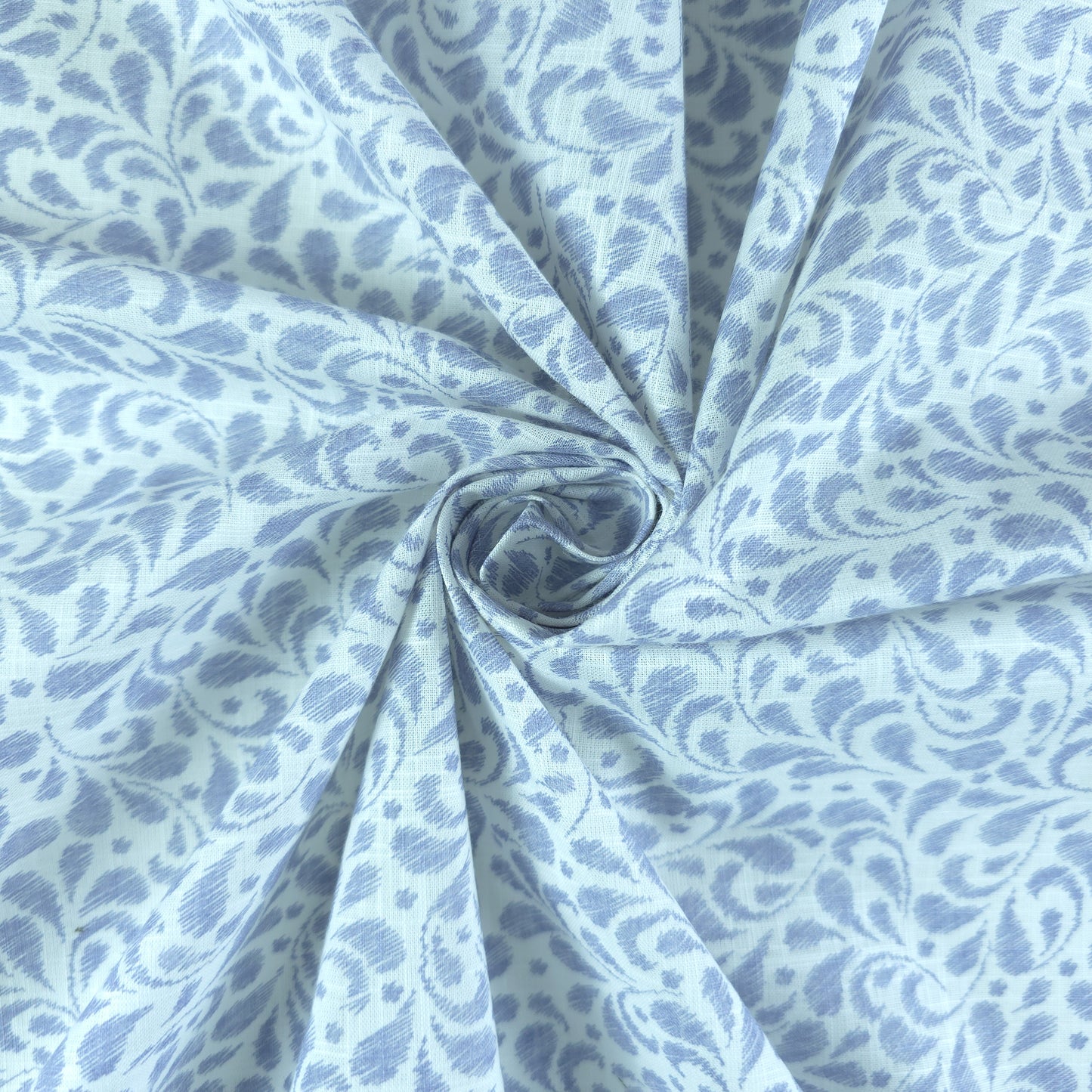 Subtle Vine Buta Cotton Slub Fabric