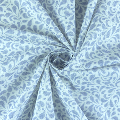 Subtle Vine Buta Cotton Slub Fabric