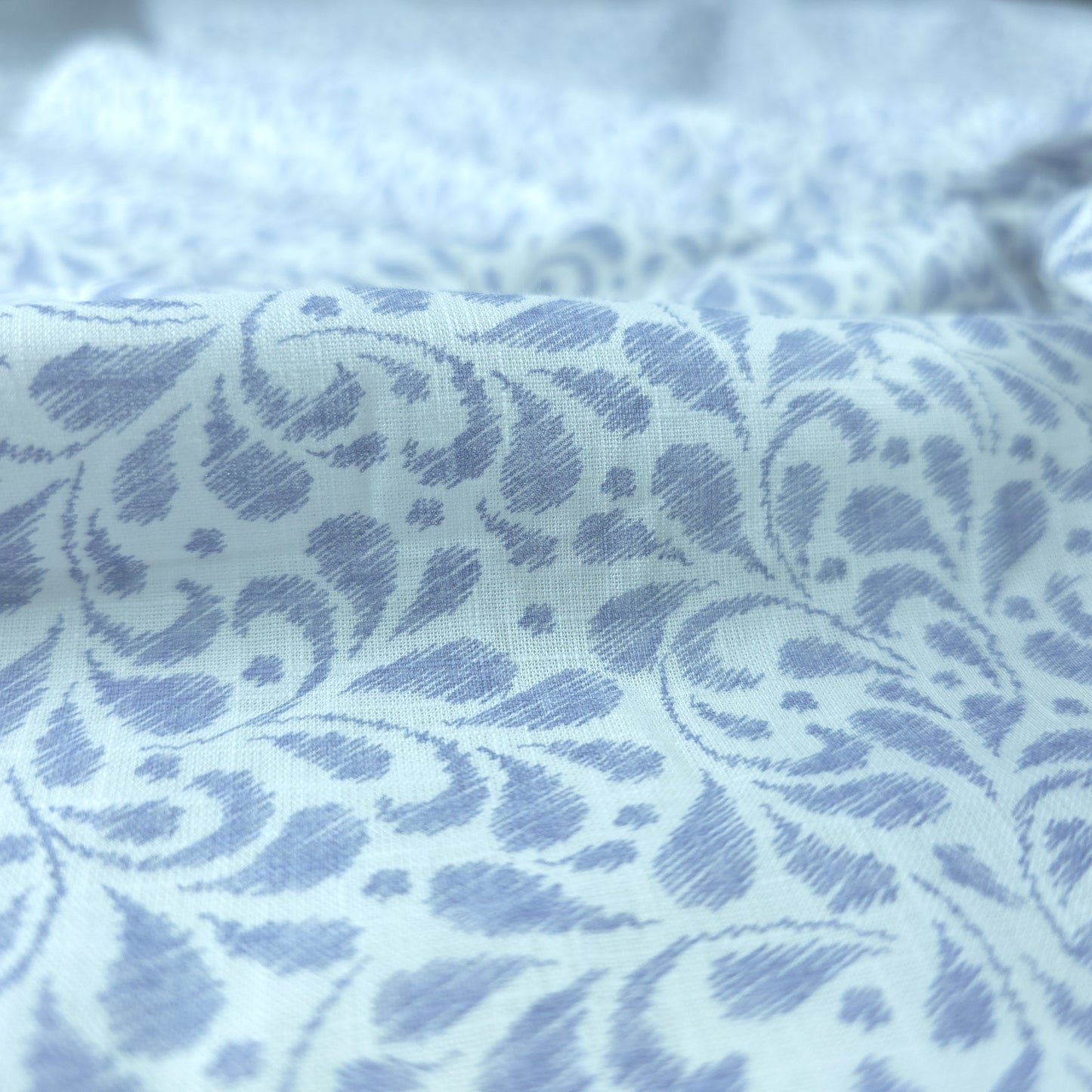 Subtle Vine Buta Cotton Slub Fabric